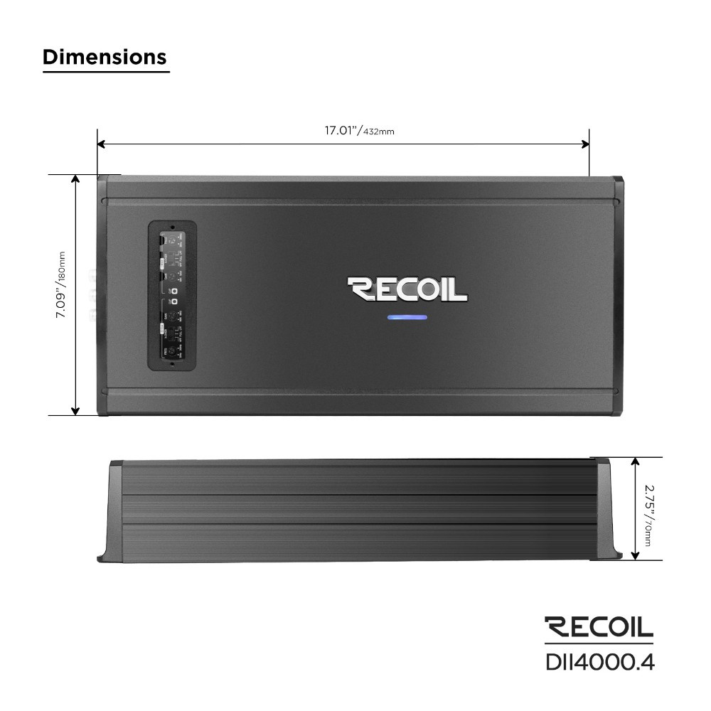 Recoil DII 4000.4, czterokanałowy wzmacniacz