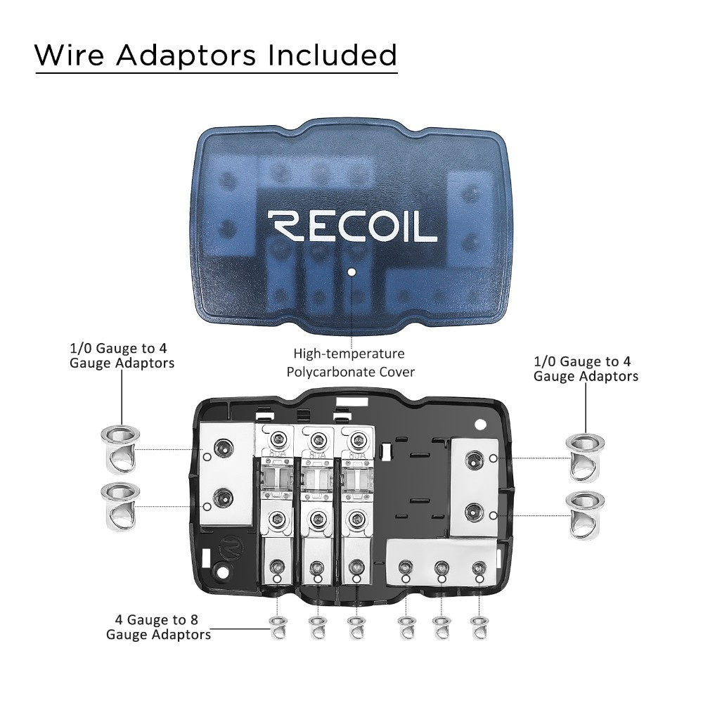 Recoil MPG3 Mini-ANL uchwyt bezpiecznika + blok masowy 2x50mm² do 3x20mm²