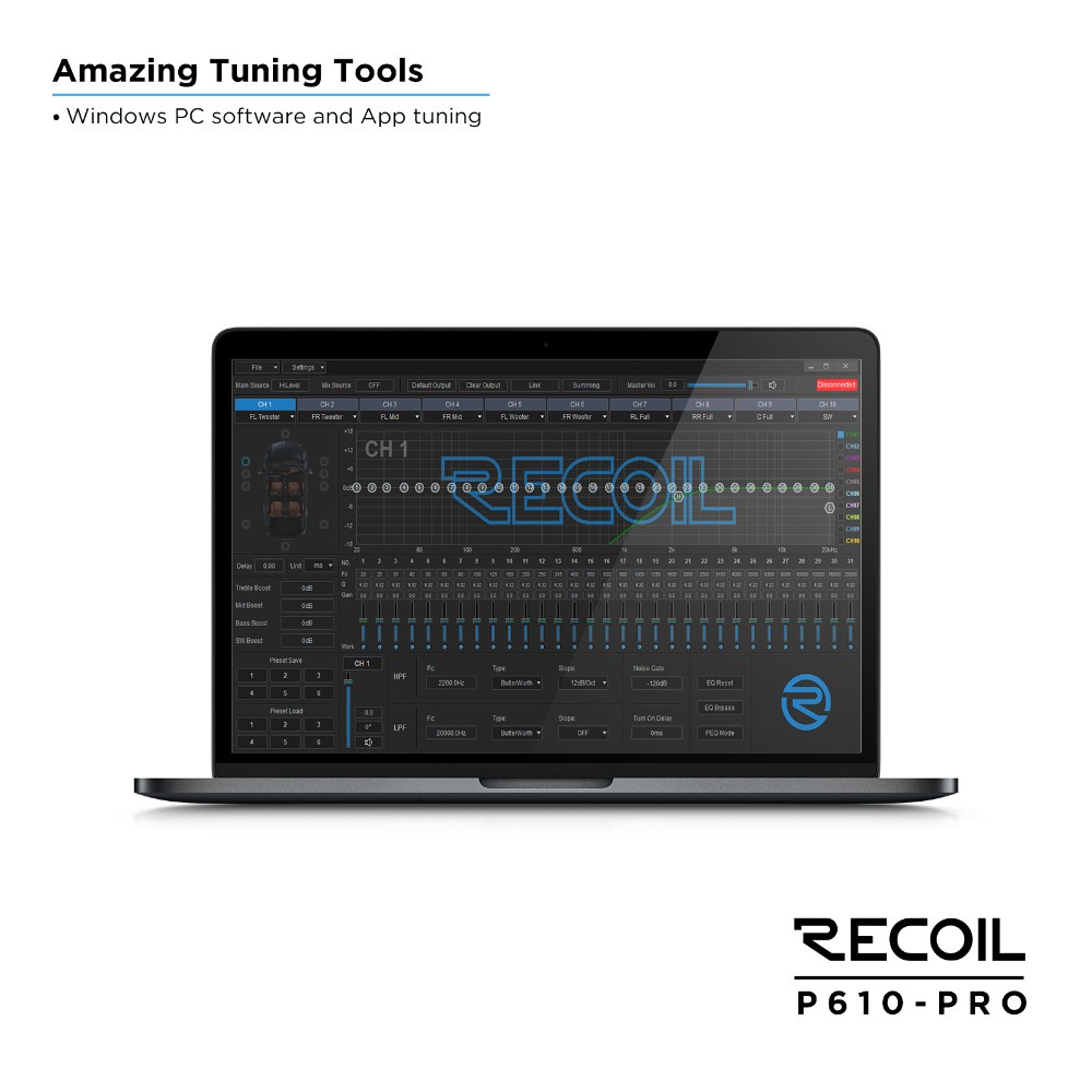 Recoil P610-PRO, wzmacniacz DSP z 10 kanałami