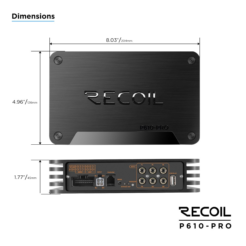 Recoil P610-PRO, wzmacniacz DSP z 10 kanałami