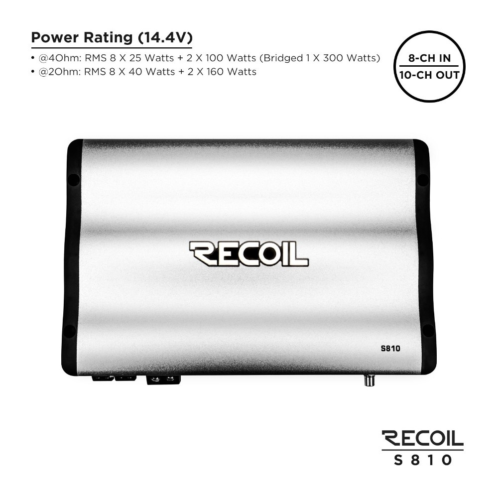 Recoil S810, wzmacniacz DSP z 10 kanałami