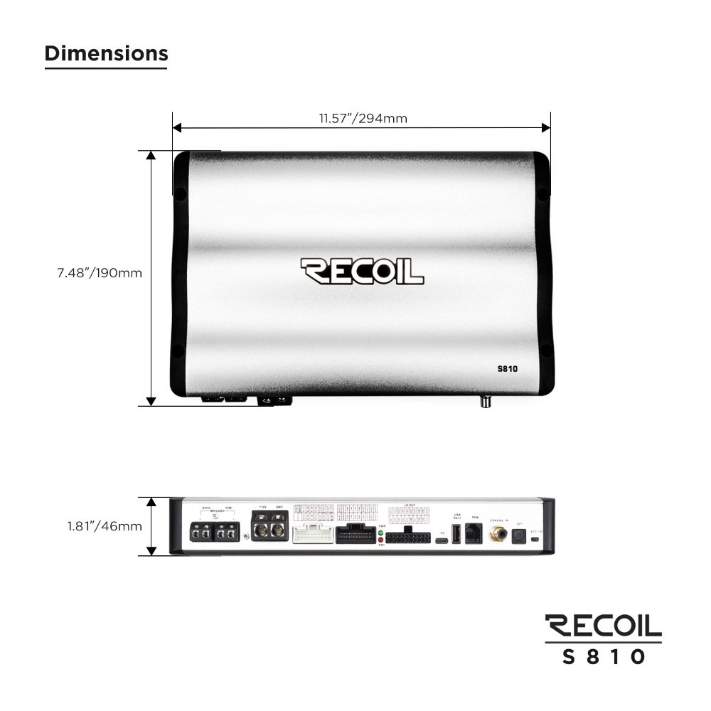 Recoil S810, wzmacniacz DSP z 10 kanałami