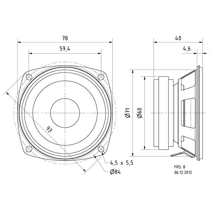 Visaton FRS 8, 3,3-calowy przetwornik głośnikowy, 8 Ohm
