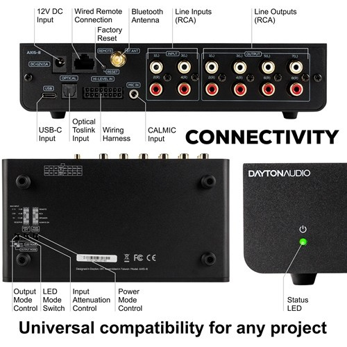 Dayton Audio Axis-8, 8-kanałowy procesor DSP/audio do auta i domu
