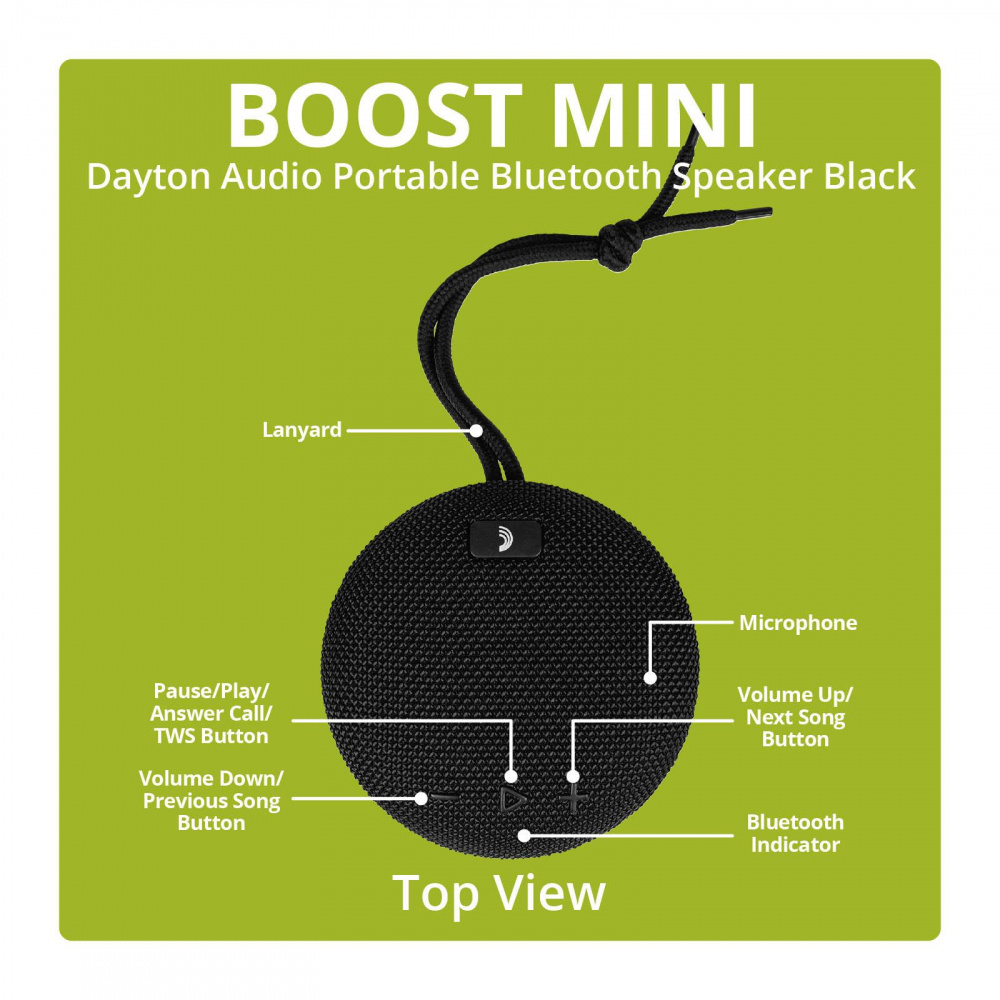 Dayton Audio Boost Mini, przenośny głośnik Bluetooth