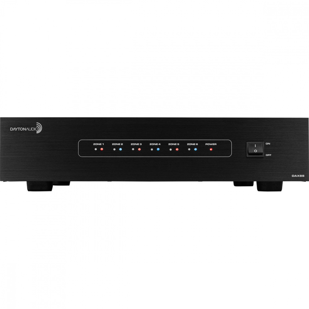Dayton Audio DAX88, wzmacniacz multiroom z 8 strefami i siecią