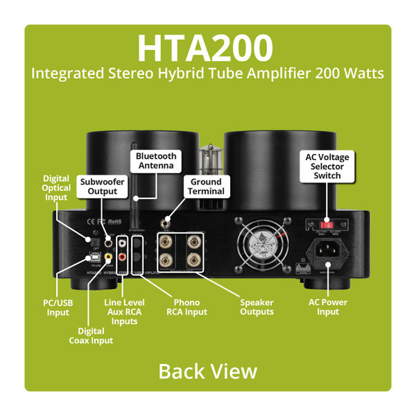 Dayton Audio HTA200BT kompaktowy wzmacniacz z Bluetooth, stopniem RIAA i więcej