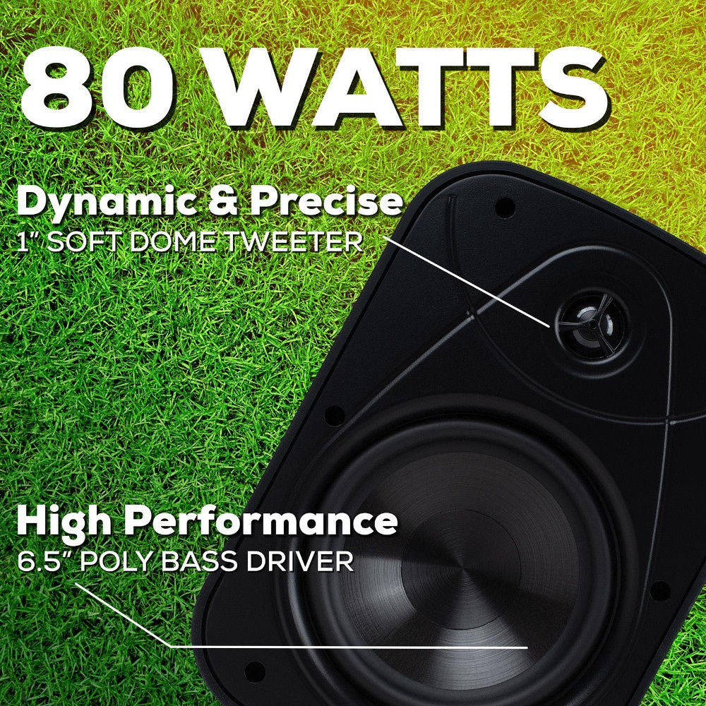 Dayton Audio IO65XP, aktywne 6,5-calowe głośniki zewnętrzne, czarna para