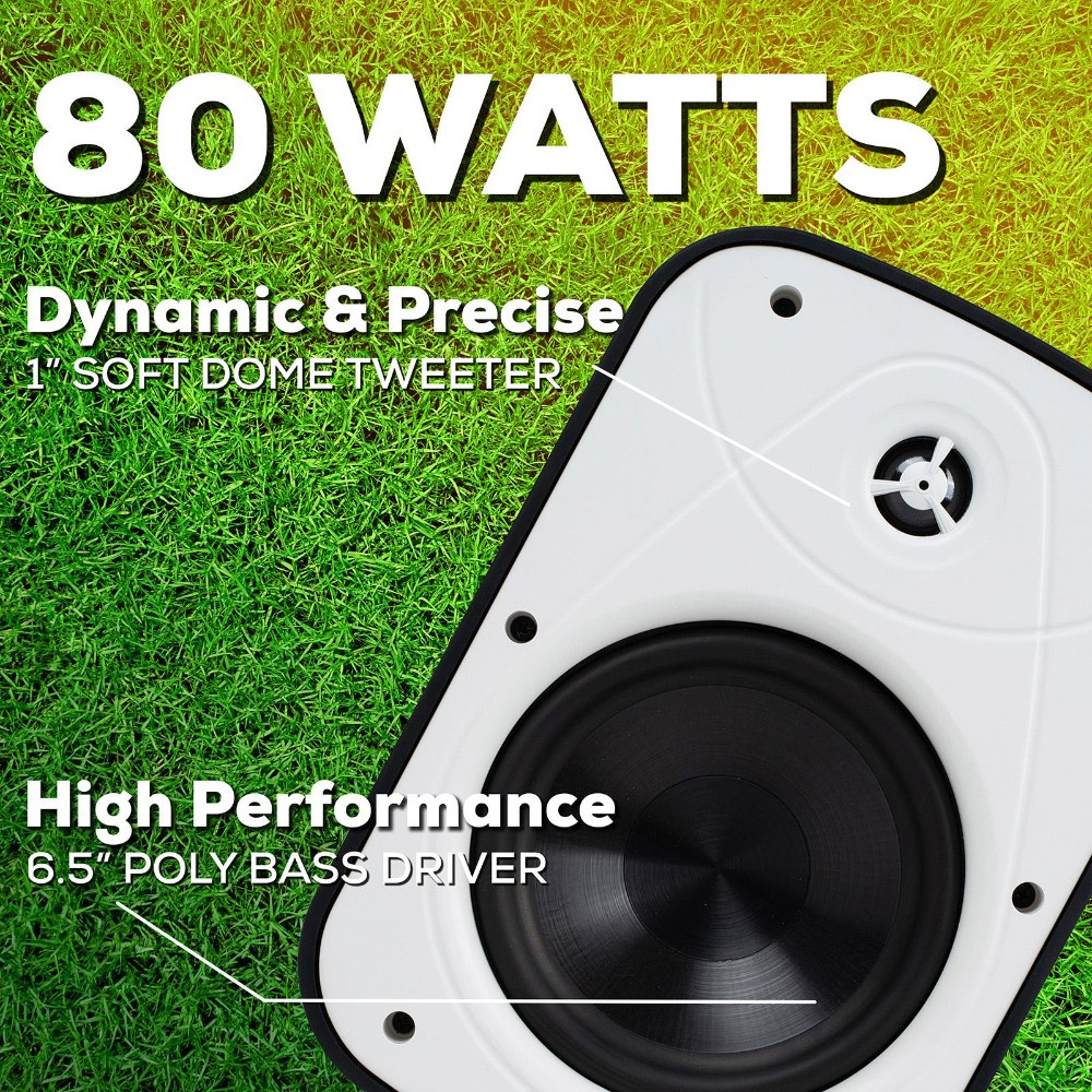 Dayton Audio IO65XP, aktywne 6,5-calowe głośniki zewnętrzne, biała para