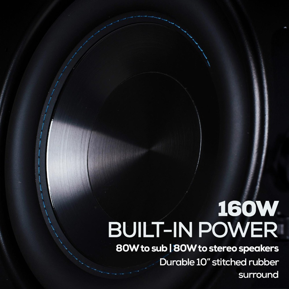 Dayton Audio IOSUBP, 10-calowy subwoofer z wzmacniaczem 2.1 i BT