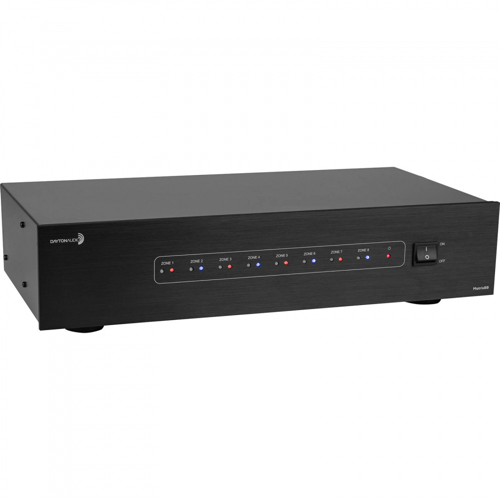 Dayton Audio Matrix88, elastyczny przedwzmacniacz multiroom z 8 strefami i siecią