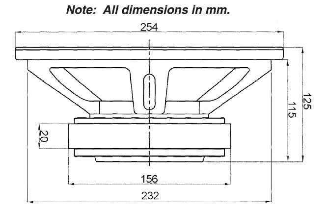 Dayton Audio PA255-8, 10-calowy głośnik średniotonowy/średniobasowy