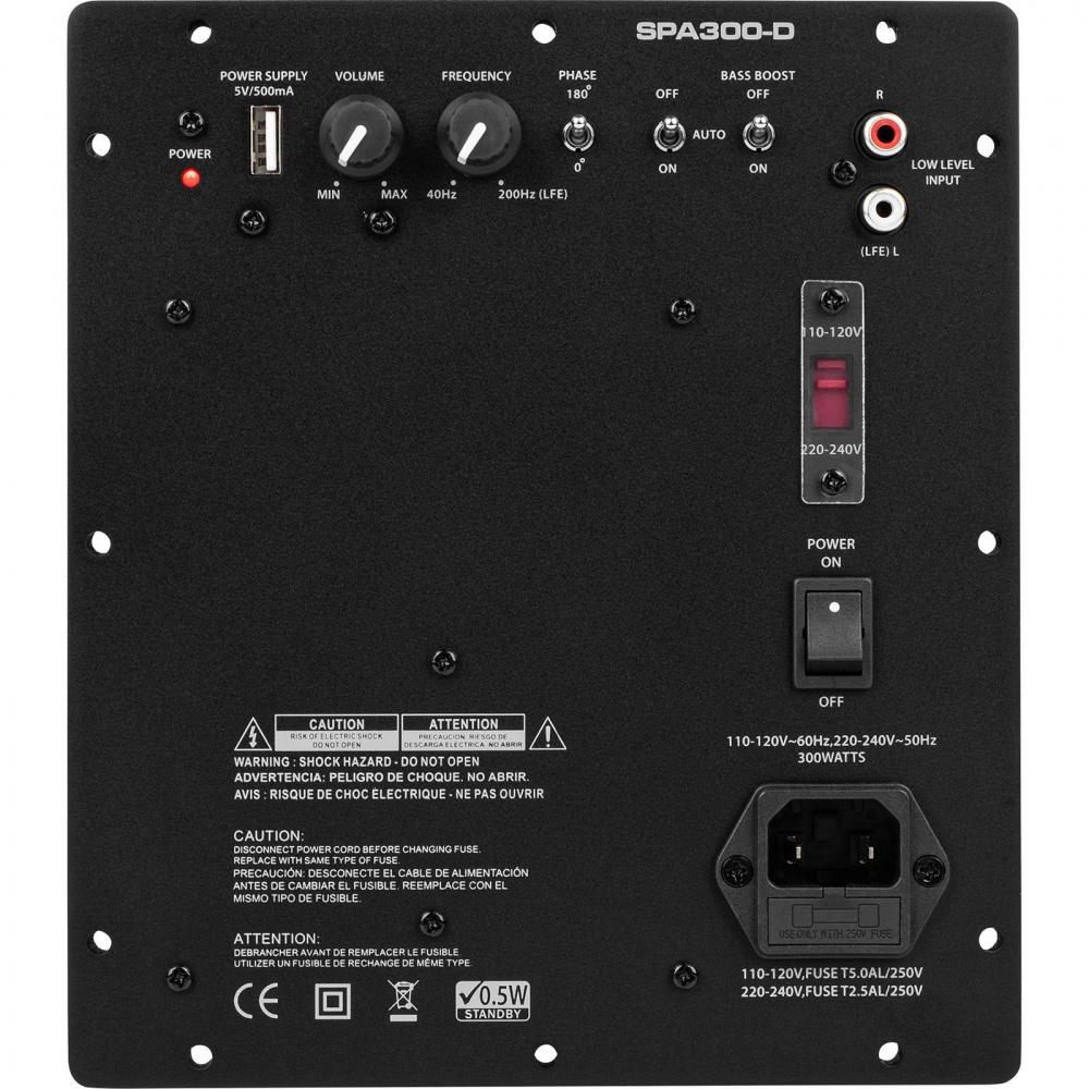 Dayton Audio SPA300-D, 300 W wzmacniacz do zabudowy do subwoofera