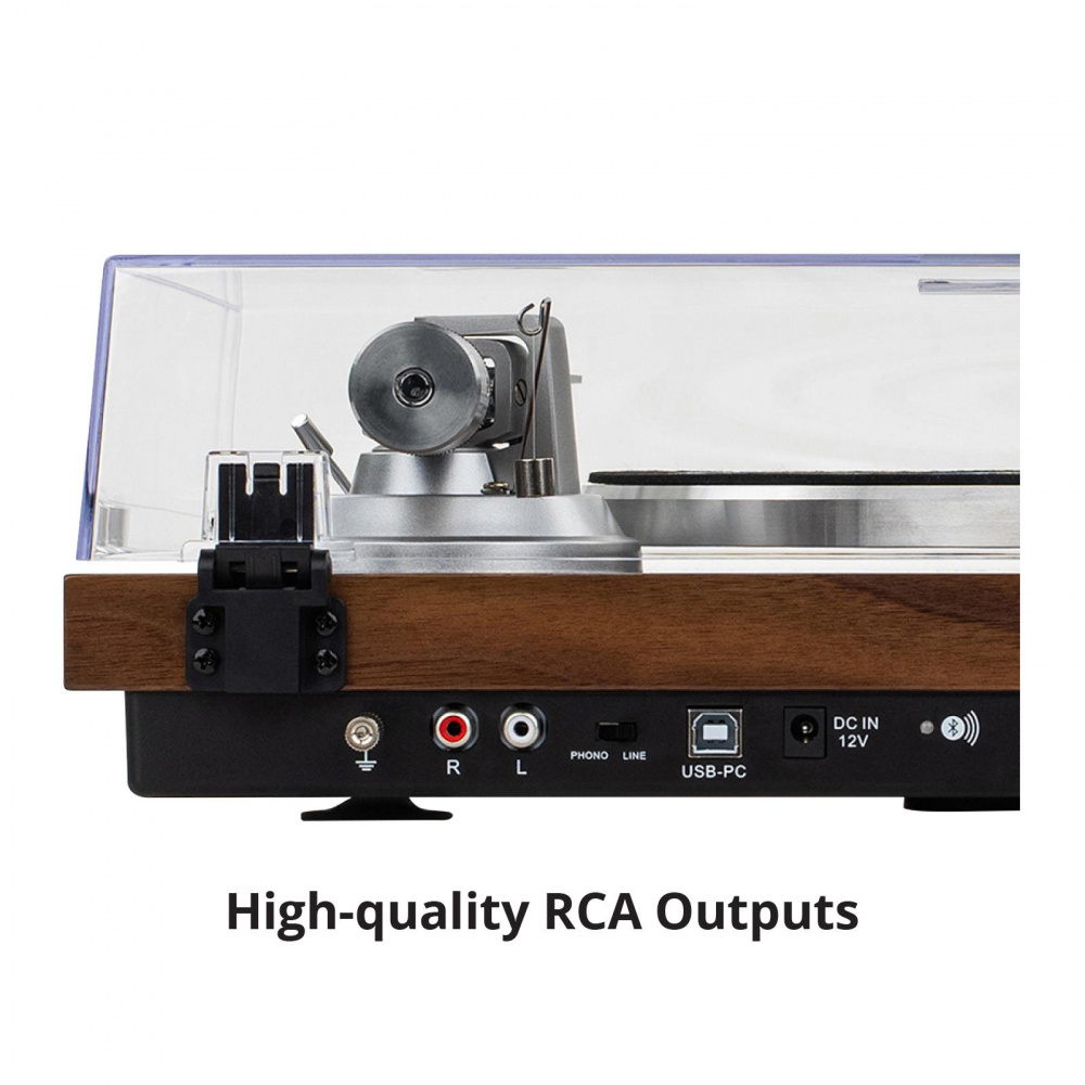 Dayton Audio TT-1BTW, gramofon z BT, USB i wbudowanym RIAA, drewniany