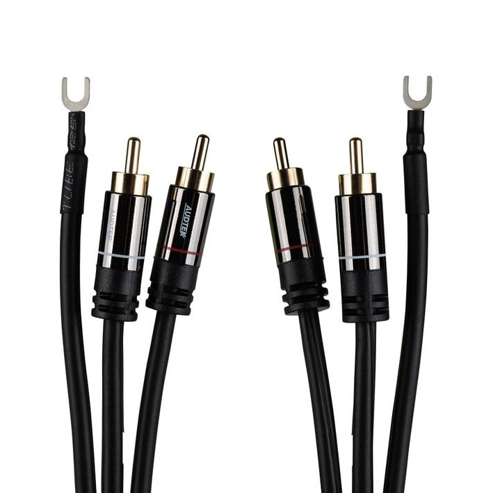 Audtek DMCG6, kabel do gramofonu z przewodem uziemiającym 1,8 metra