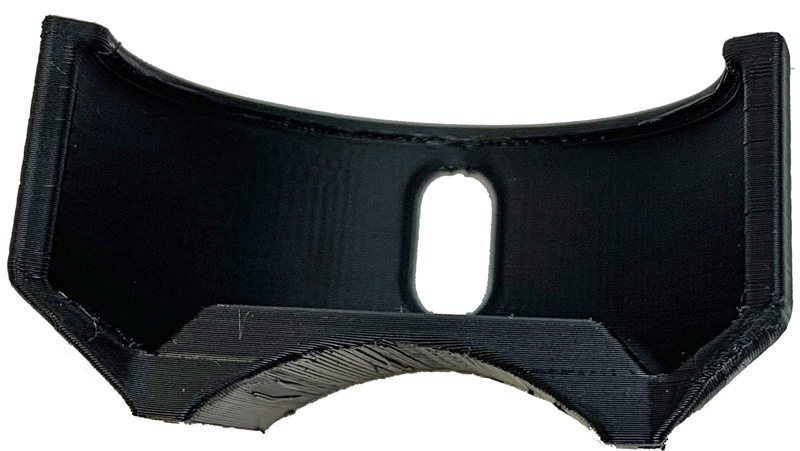 Drukowany 3D slim uchwyt na pudełko na snus do montażu na goleni widelca motocykla (opaski zaciskowe).