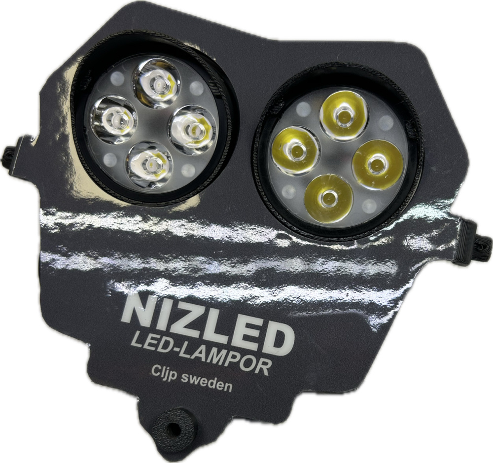 Podwójne światło zimnobiały 80w Fantic 4-suw 2024-, szara naklejka, 2xE406k NIZLED