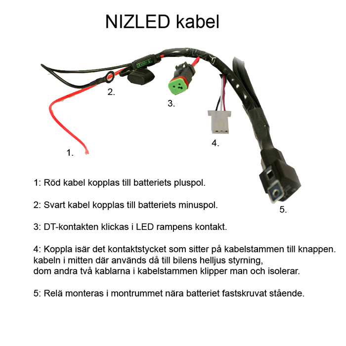 NIZLED wiązka kablowa LED z 4 złączami DT do lamp roboczych