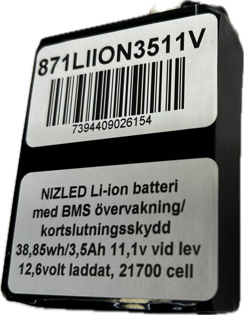 Akumulator Li-ion 12,6 V (11,1) 3,5 Ah z BMS, (akumulator do lampy E30 (E30F))