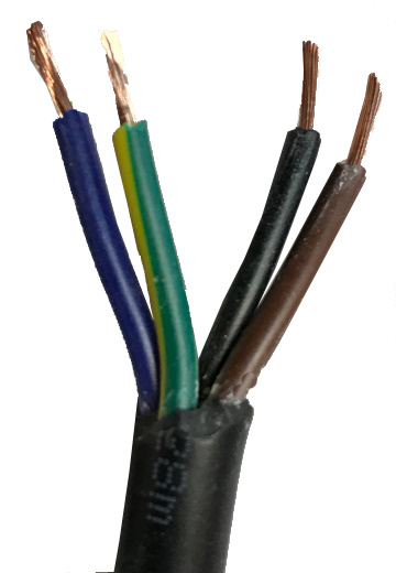 Kabel zasilający do lamp LED 4x0,50 mm czarny