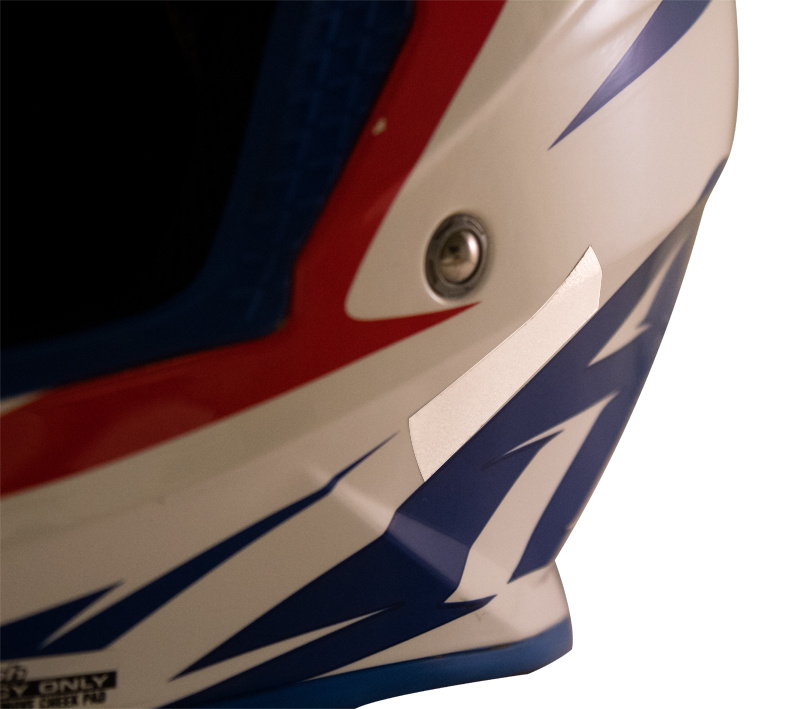 Naklejka odblaskowa na kask (biała) 4 szt. ok. 5x2 cm