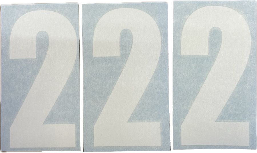 Nizled naklejka z numerem biały 2 10x5cm