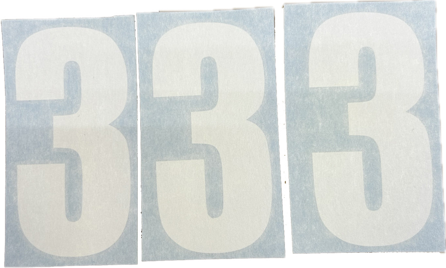 Nizled naklejka z numerem biały 3 10x5cm