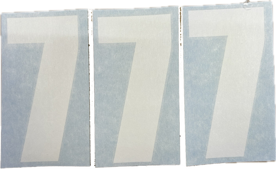 Nizled naklejka z numerem biały 7 10x5cm