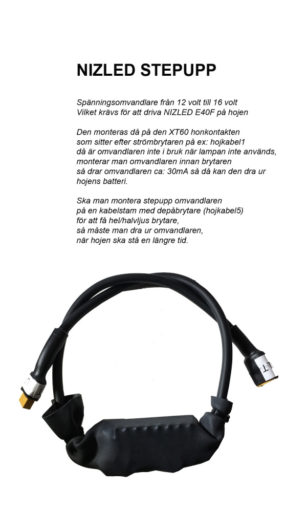 Przetwornica step-up 12 do 16volt/6amp do E40F na kasku