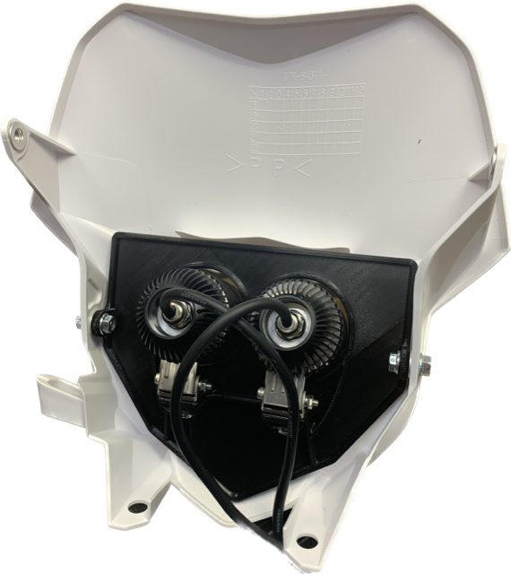 Podwójna osłona wejściowa 80 W Yamaha WR biała 2019-2024, NIZLED R40DRL
