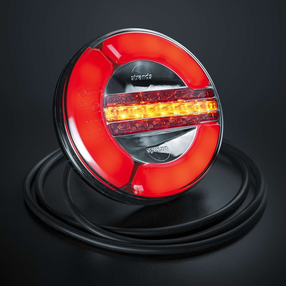 Strands Lampa tylna LED 3 komory 12-24V, średnica 142Mm. tył/stop/dyn. kierunkowskaz