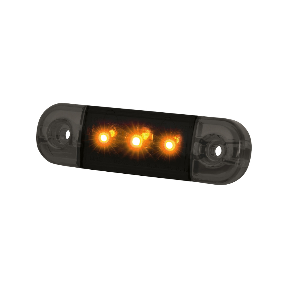 Strands Dark Knight Slim lampka obrysowa 3 LED, pomarańczowe LED, przezroczyste szkło