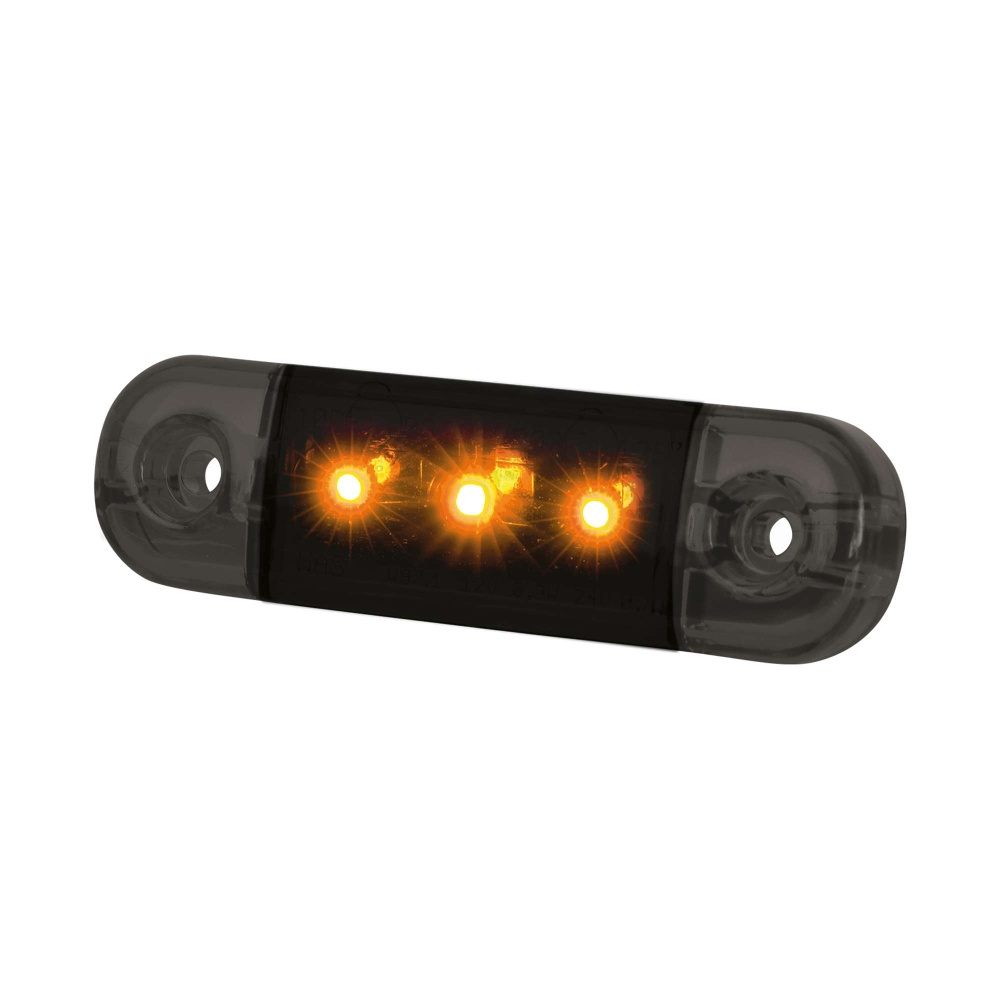 Strands Dark Knight Slim lampka obrysowa 3 LED, pomarańczowe LED, przezroczyste szkło