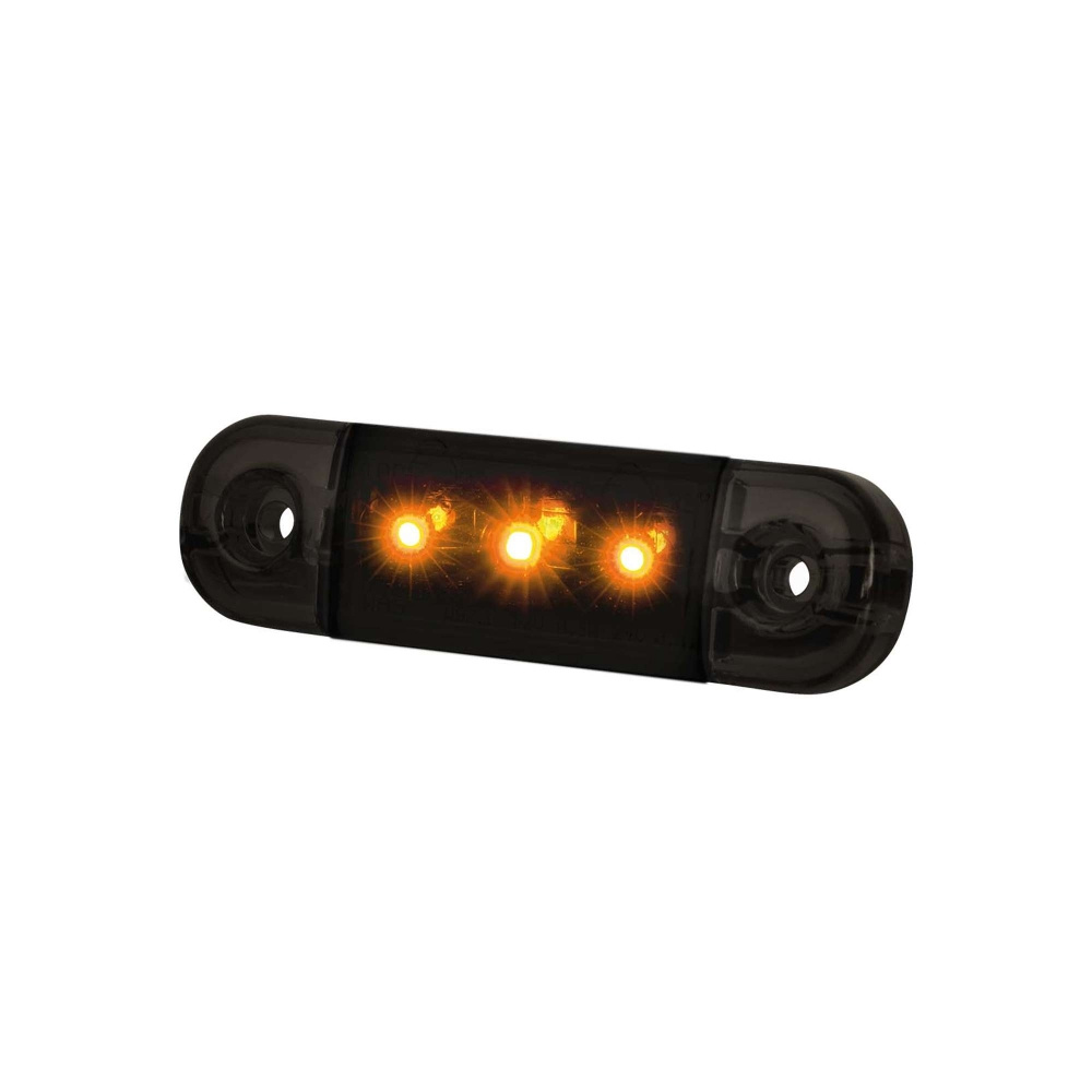 Strands Dark Knight Slim lampka obrysowa 3 LED, pomarańczowe LED, przezroczyste szkło