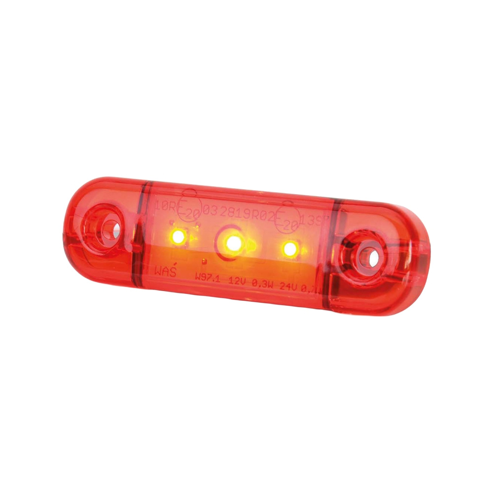 Strands światło pozycyjne czerwone Slim 3 LED, 9-36V IP68. Z homologacją E.