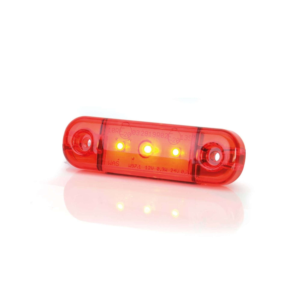 Strands światło pozycyjne czerwone Slim 3 LED, 9-36V IP68. Z homologacją E.