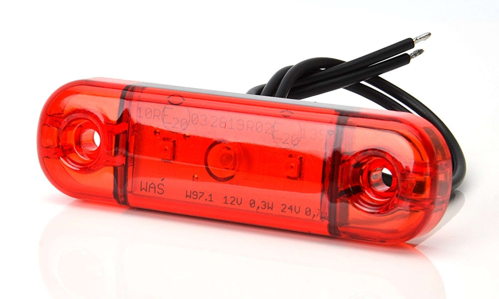 Strands światło pozycyjne czerwone Slim 3 LED, 9-36V IP68. Z homologacją E.