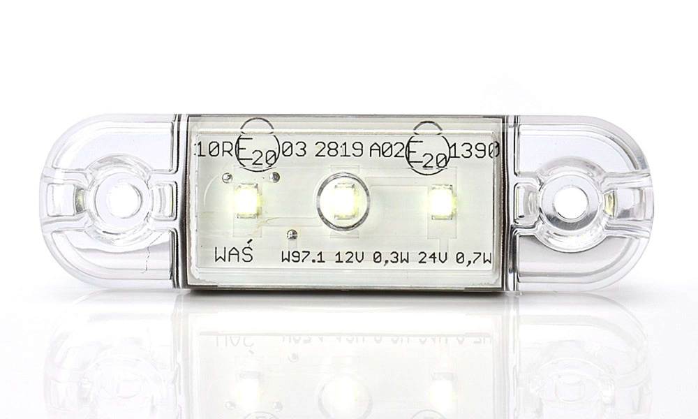 Strands światło pozycyjne białe Slim 3 LED, 9-36V IP68. Z homologacją E.