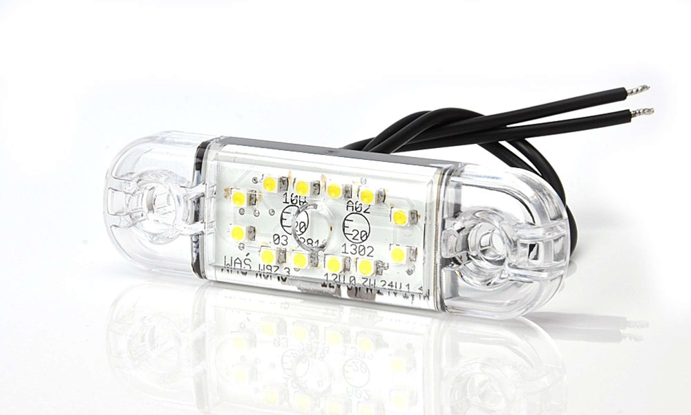 Strands światło pozycyjne białe Slim 12 LED, 9-36V IP68. Z homologacją E.