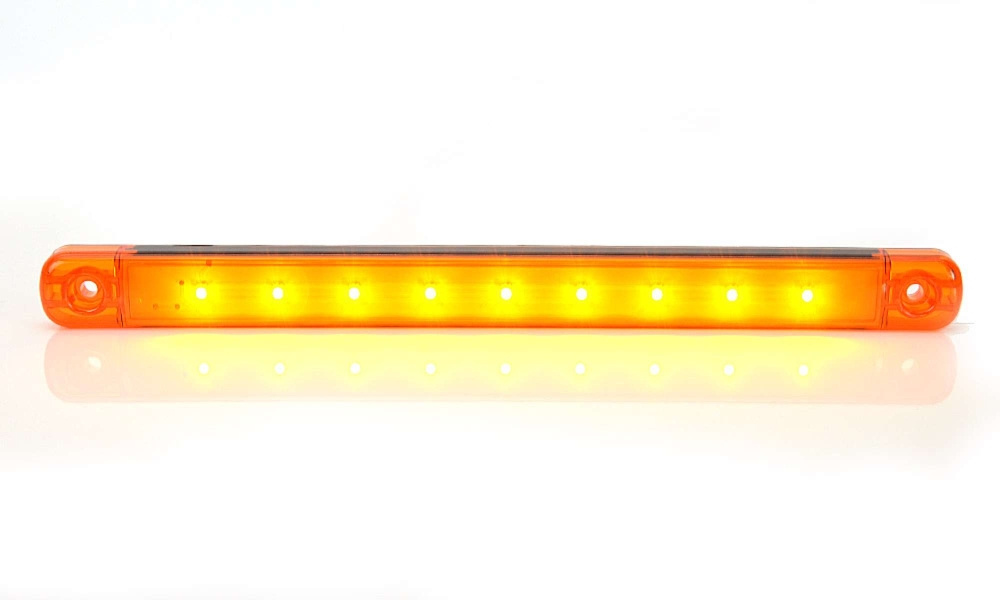 Strands lampka obrysowa pomarańczowa Slim 9 LED, 9-36V IP68. Z homologacją E.