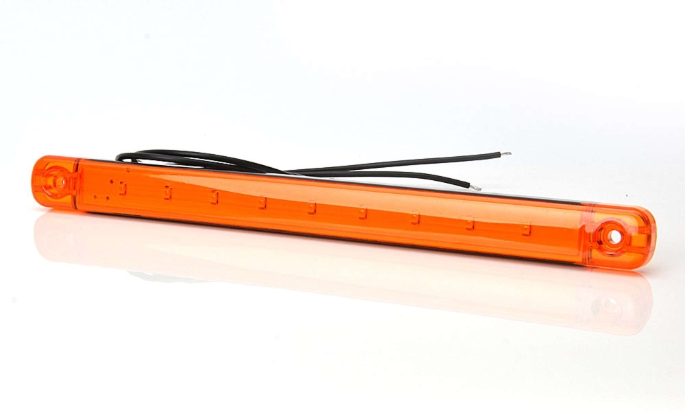 Strands lampka obrysowa pomarańczowa Slim 9 LED, 9-36V IP68. Z homologacją E.
