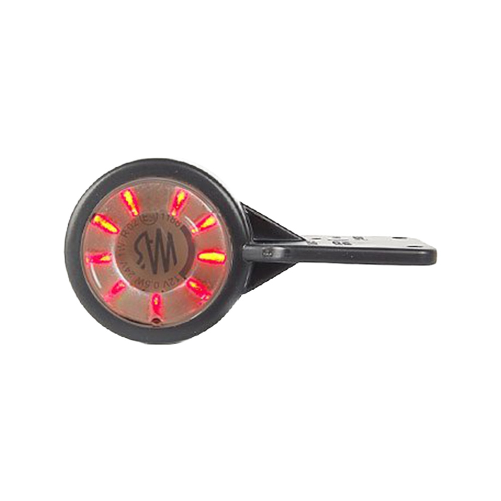 Strands gumowe ramię biało/czerwone LED z płytką, przezroczyste szkło. Z homologacją E 12-24V