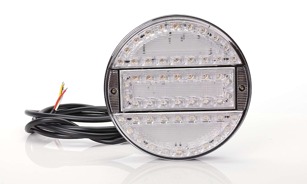 Strands okrągły LED 3 komory 12-24V, średnica 142 mm, przezroczysty klosz