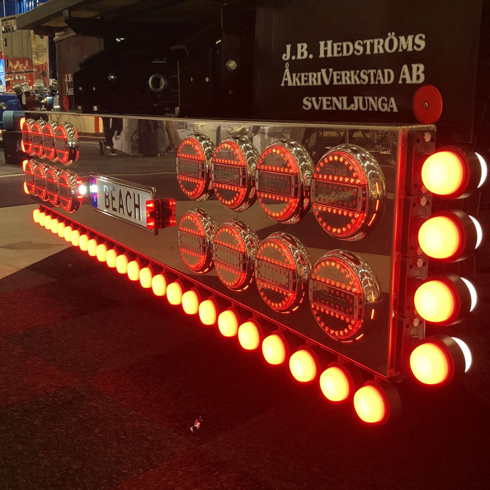 Strands okrągły LED 3 komory 12-24V, średnica 142 mm, przezroczysty klosz
