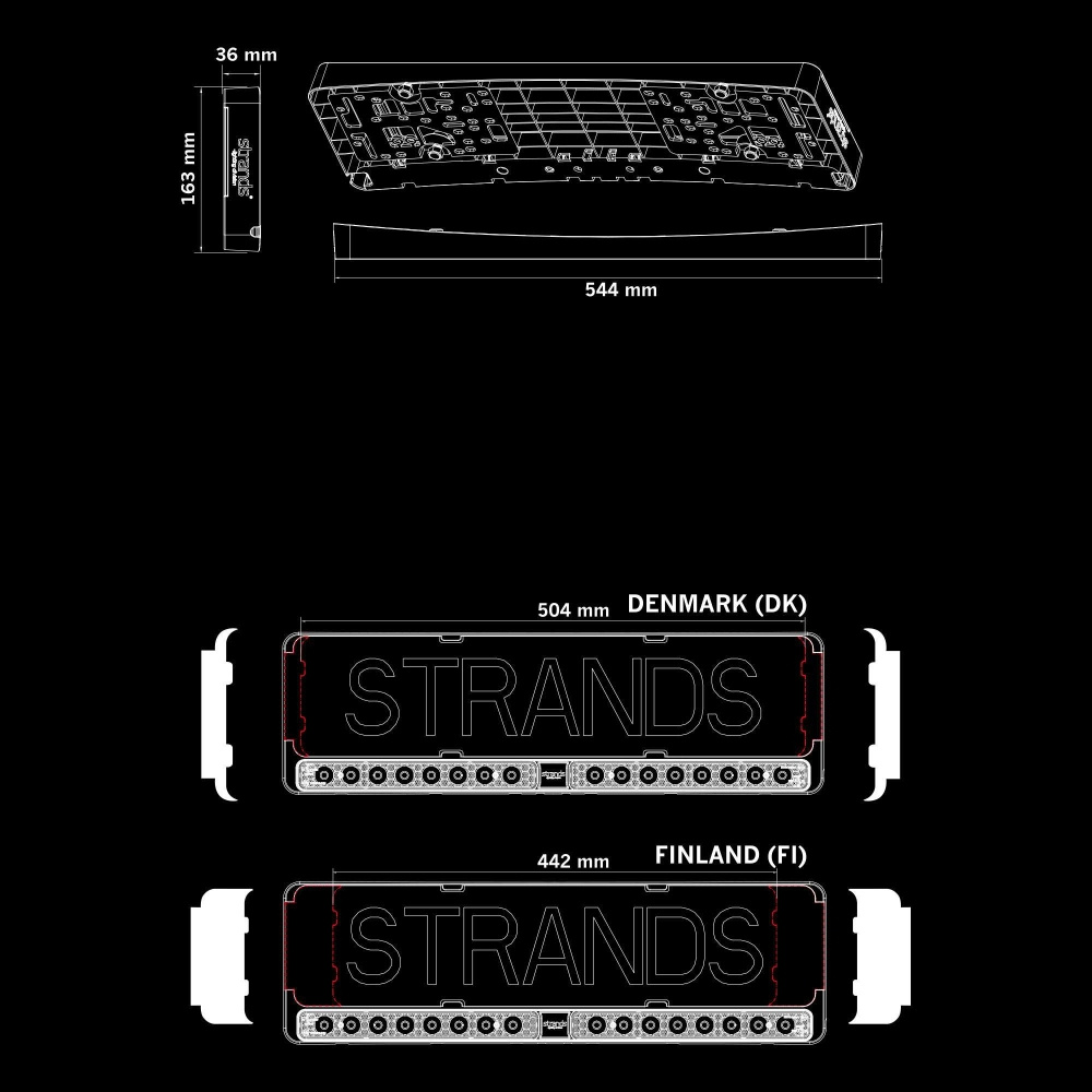 Strands NUUK E-Line Duo LED bar do tablicy rejestracyjnej DK