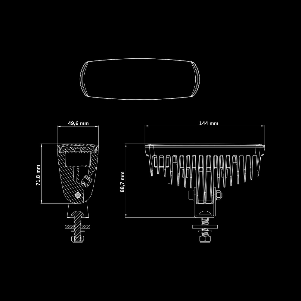 Strands NUUK E-Line Czarny R 13W