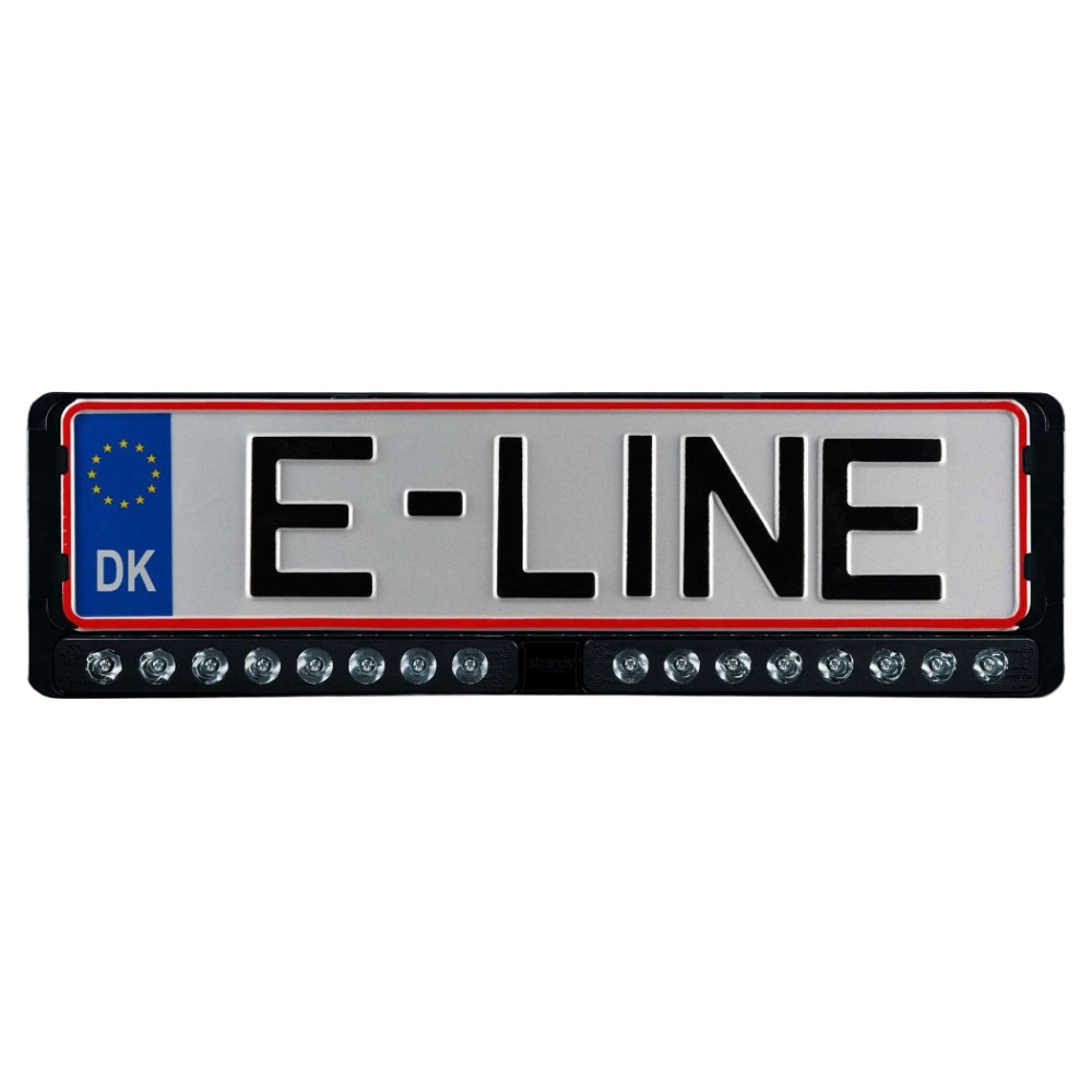 Strands Nuuk E-Line Duo DK/FI/AT, belka LED z uchwytem na tablicę rejestracyjną, czarna