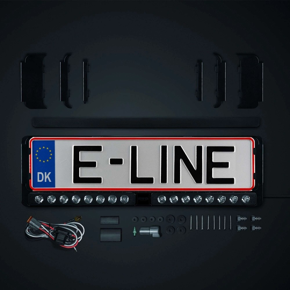 Strands Nuuk E-Line Duo DK/FI/AT, belka LED z uchwytem na tablicę rejestracyjną, czarna