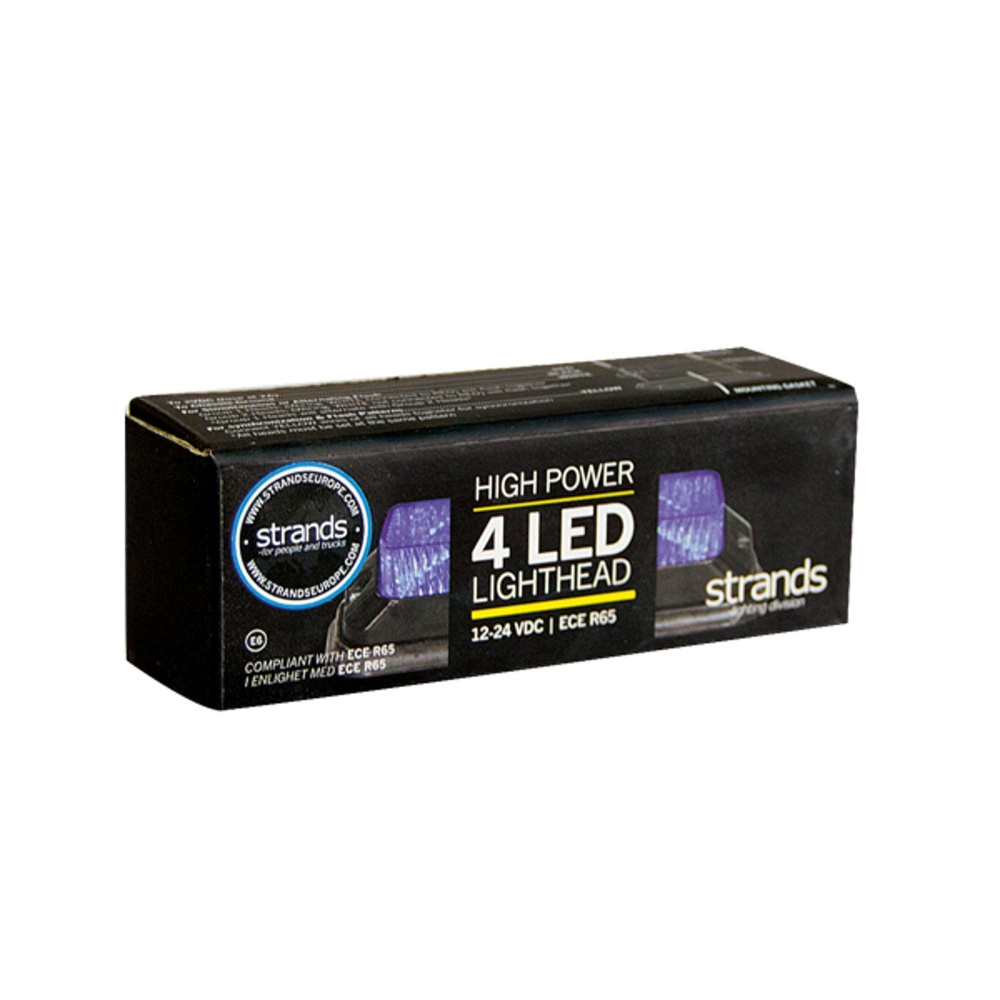 Strands kierunkowe światło błyskowe niebieskie 4 LED