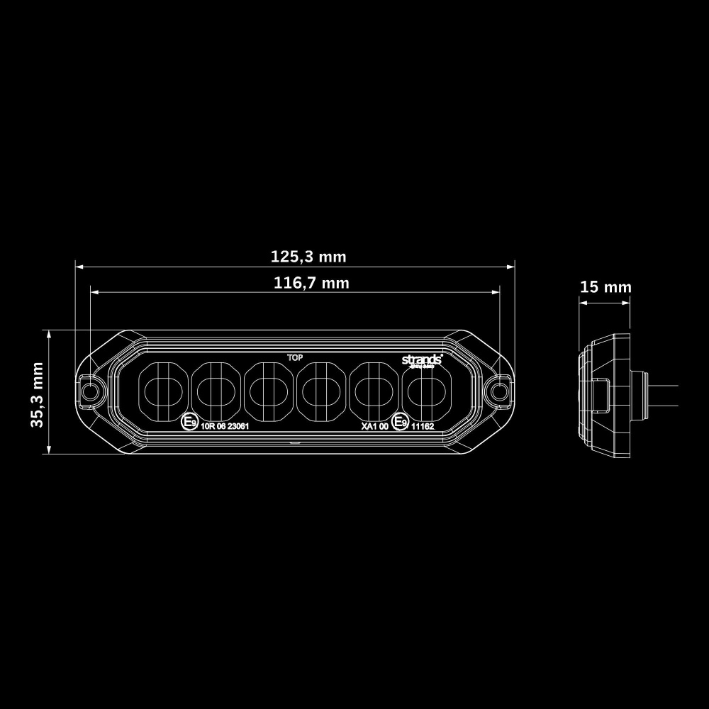 Strands Dark Knight Duo kierunkowe światło błyskowe 6 LED